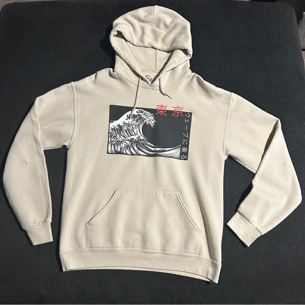 Cream graphic hoodie Bowery Supply
